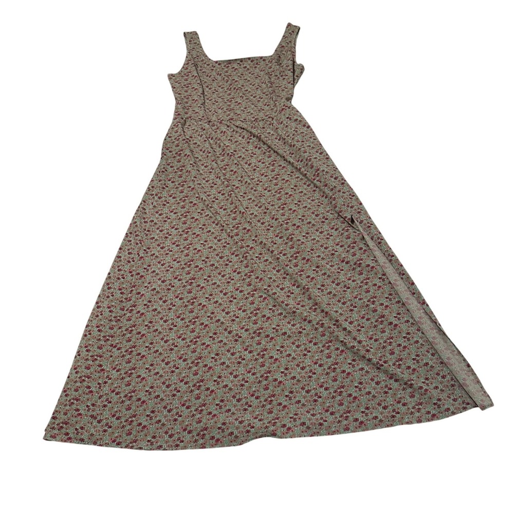 Toad&Co Sunkissed Midi Dress Green Pink Floral Smocked Back Size L T1782310